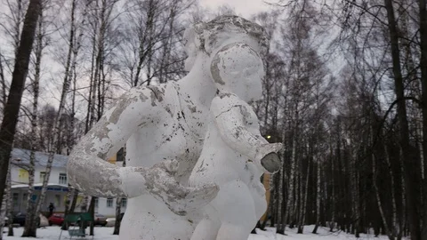 Abandoned monument of the Soviet Union 4 Stock Footage 125468854