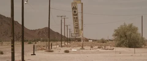 Abandoned Motel in the Desert Stock Footage 12909824