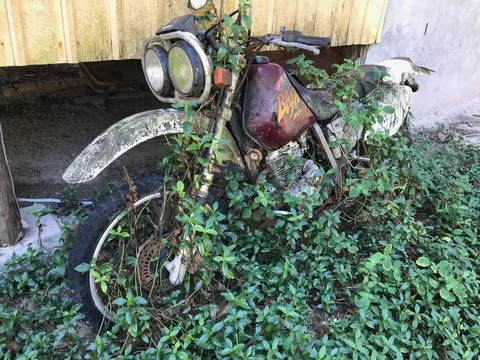 Abandoned Motorcycle Foto stock