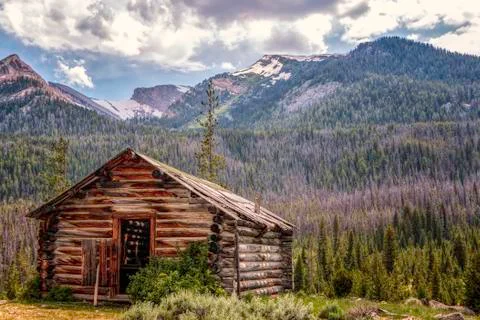 Abandoned Mountain Cabin Foto stock