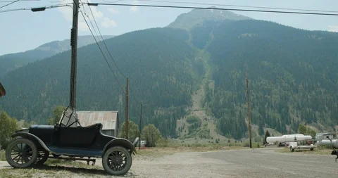 Abandoned mountain town Stock Footage 92838709