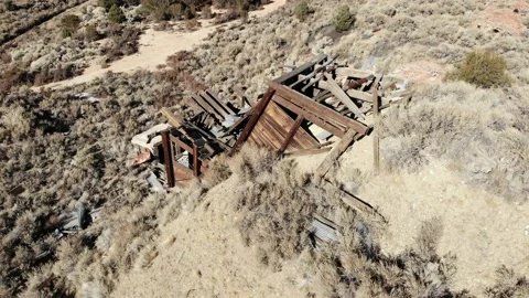 Abandoned Nevada Cinnabar Mine Ghost Town - 07 Stock-Footage 144520499