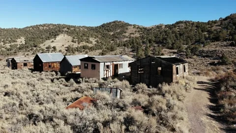 Abandoned Nevada Cinnabar Mine Ghost Town - 09 Stock Footage 144520667