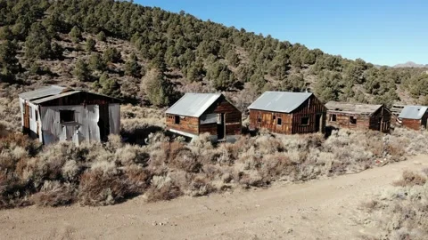 Abandoned Nevada Cinnabar Mine Ghost Town - 01 Stock Footage 144520998