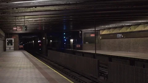 Abandoned NYC Subway Pan Down Stock Footage 78951924