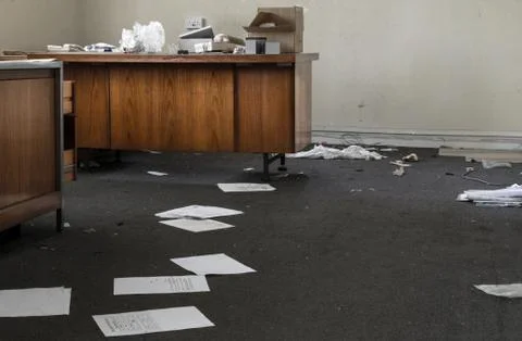 Abandoned Office in a Mess Stock Photos