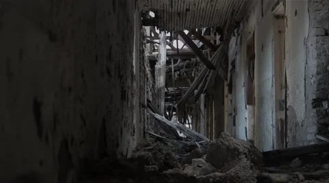Abandoned Old Aristocratic Building Stock Footage 44902635