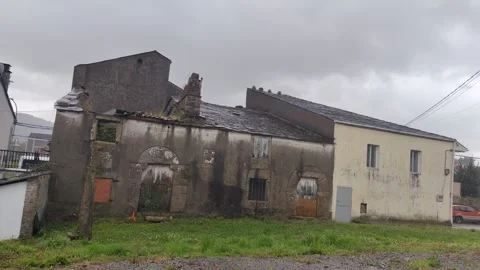 Abandoned old building collapsing in ruins Stock Footage 342348017