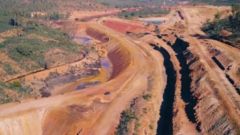 Abandoned Old Copper Extraction Mine Stockbeeldmateriaal 72680236