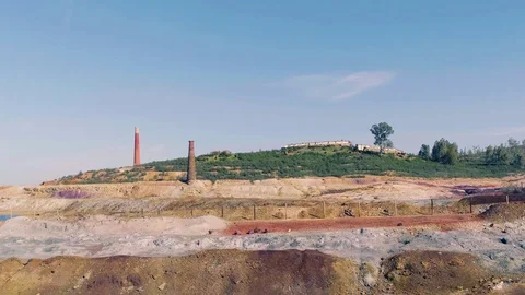 Abandoned Old Copper Extraction Mine Stock Footage 72680264