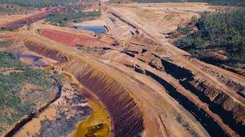 Abandoned Old Copper Extraction Mine Stock Footage 72680386