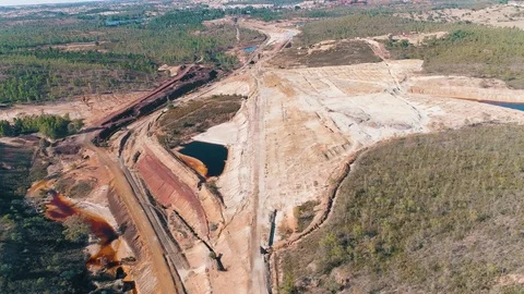 Abandoned Old Copper Extraction Mine Stock Footage
