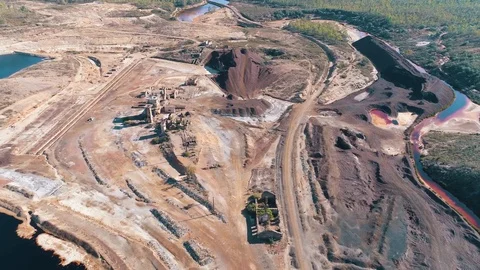 Abandoned Old Copper Extraction Mine Stock Footage 77769327
