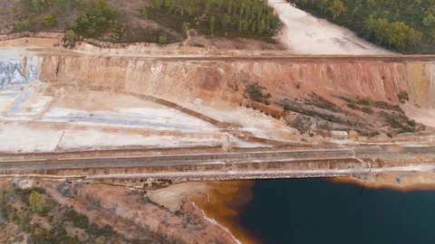 Abandoned Old Copper Extraction Mine Stock Footage