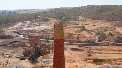 Abandoned Old Copper Extraction Mine Stock Footage 109183279