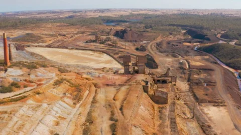 Abandoned Old Copper Extraction Mine Stock Footage 109183282