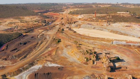 Abandoned Old Copper Extraction Mine Stock Footage 109183371