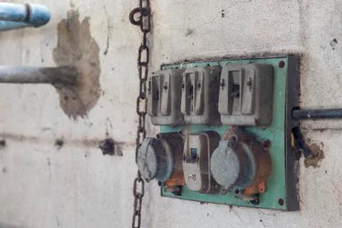An abandoned old electrical component Stock Photos