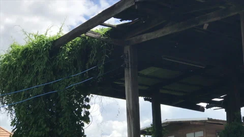 Abandoned old house with dark cloud Video stock 157550508