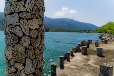 An abandoned old pier. Stock Photos