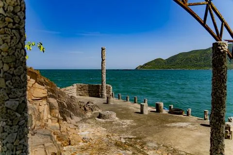An abandoned old pier. Stock Photos