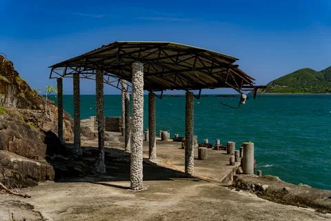An abandoned old pier. Stock Photos