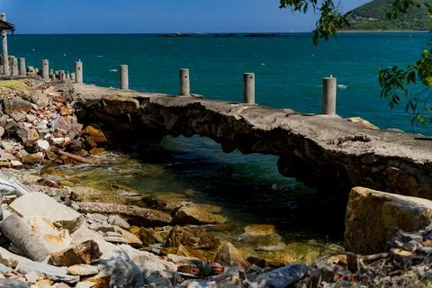 An abandoned old pier. Stock Photos