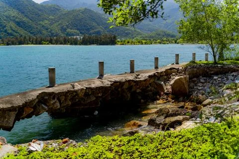 An abandoned old pier. Stock Photos