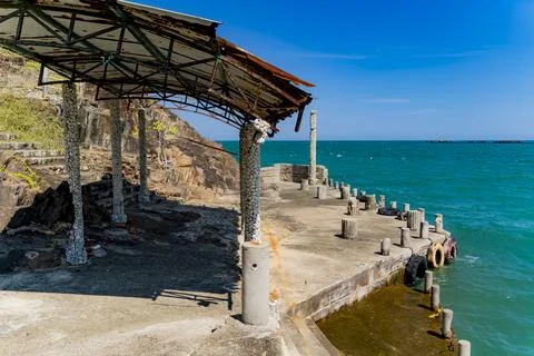 An abandoned old pier. Stock Photos