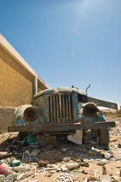 Abandoned old rusty car. Stock Photos