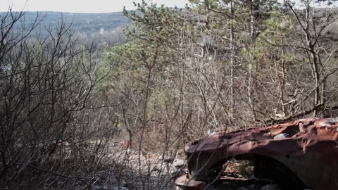 Abandoned Old Rusty Car In The Wilderness Stock Footage 112053034