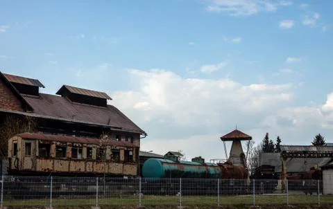 Abandoned old rusty train Stock Photos