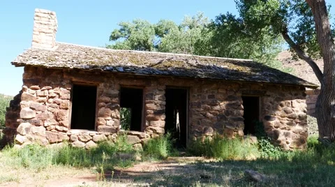 Abandoned Old Stone Home Stock Footage 54076402