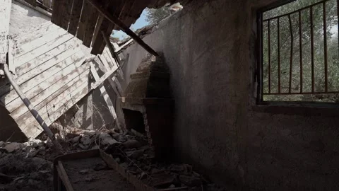 Abandoned old stone house at the mountain Stock-Footage 344603573