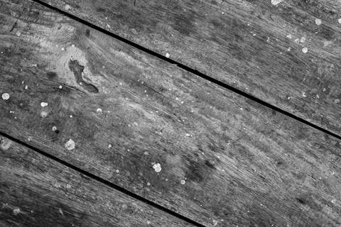 Abandoned old table top close up perspective view for texture background Foto stock