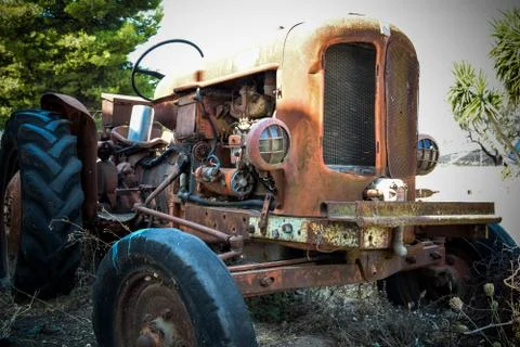 An abandoned old tractor Stock Photos