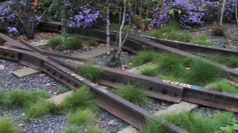 Abandoned Old Train Tracks HD Video stock 40712841