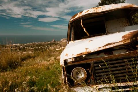 Abandoned old van Stock Photos