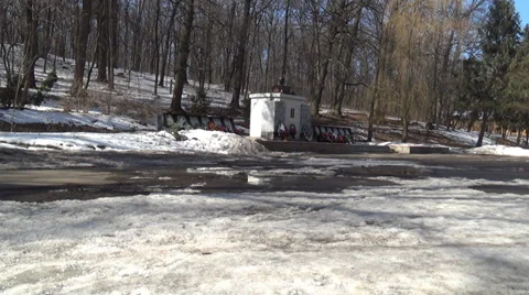 Abandoned Park which is located in the heart of Russia, spring Stock Footage 36036530