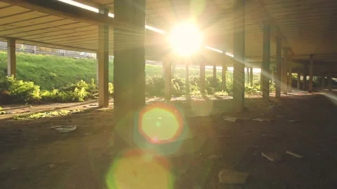 ABANDONED PARKING WITH SUNLIGHT Stock Footage 100287831