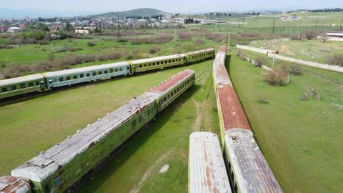 Abandoned passenger carriages Video stock 168627071