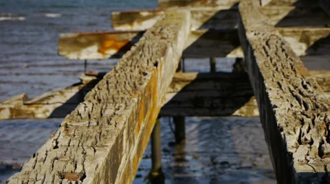  Abandoned Pier in Punta Arenas - Strait of Magellan IV Stock Footage 33700333