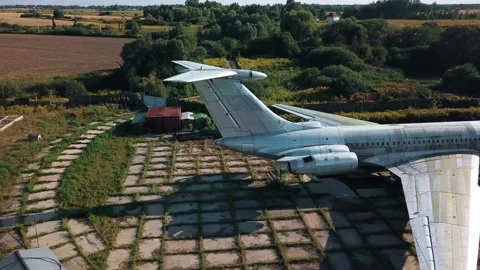 Abandoned plane of former communist party secretary Leonid Brezhnev Video stock 147406304