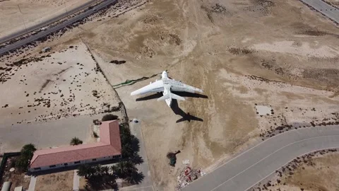 Abandoned plane - Umm Al Quwain, flying backwards pt - 5 Stock Footage 257525630