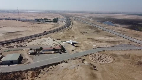 Abandoned plane - Umm Al Quwain, flying backwards (longer clip) pt - 6 Stockbeeldmateriaal 257526561