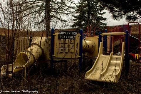 Abandoned Playground Stockfoto's