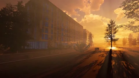 Abandoned post apocalyptic city without humans Stock-Footage 214787873