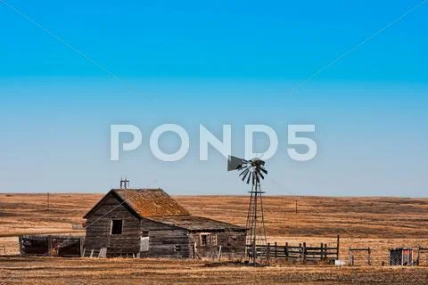 Abandoned prairie homestead Stock Photos