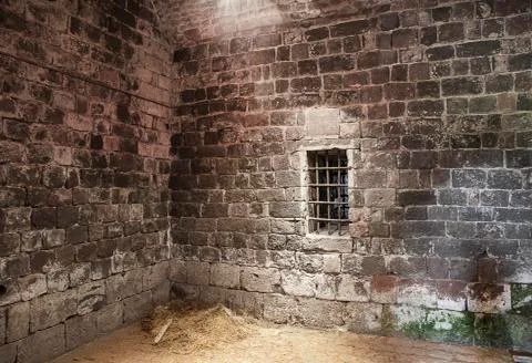 Abandoned prison cell Foto stock