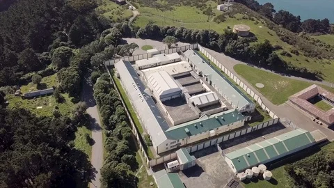 Abandoned Prison Facility Aerial View 4k Vídeo Stock 88160984